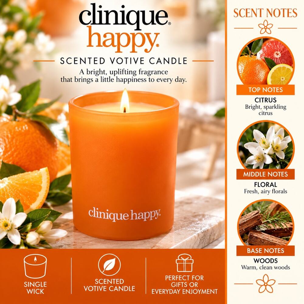 Clinique Happy Scented Votive Candle Orange Single Wick